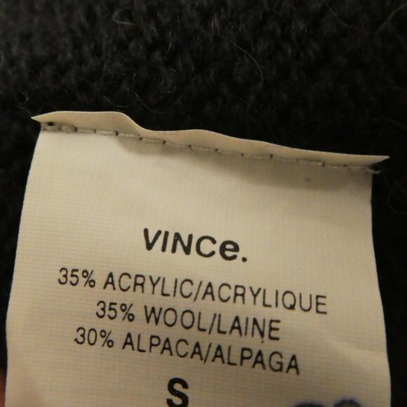 Vince black drape hoodie cardigan alpaca sweater S - Picture 5 of 6